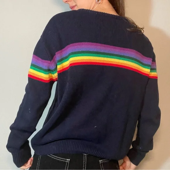 SOLD IN LIVE SHOW Brandy Melville Rainbow pullover sweater - Picture 2 of 6